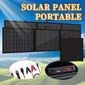 100W bærbart 3-foldet solcellepanel og oplader til camping og vandreture - IP65 - Sort