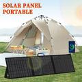 100W bærbart 3-foldet solcellepanel og oplader til camping og vandreture - IP65 - Sort