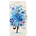 Glam Series Xiaomi Redmi Note 11T Pro/12T Pro Pung Cover - Blomstrede Træ / Blå