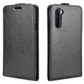 OnePlus Nord Vertikal Flip Taske med Kortholder - Sort