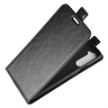 OnePlus Nord Vertikal Flip Taske med Kortholder - Sort