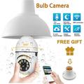 1080P WiFi PTZ-overvågningskamera med E27-pæresokkel og nattesyn - hvid