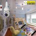 1080P WiFi PTZ-overvågningskamera med E27-pæresokkel og nattesyn - hvid
