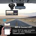1080P WiFi-bilsamkamera med tre linser og parkeringsmonitor