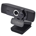 1080p Full HD Webcam med Mikrofon A45 - Sort