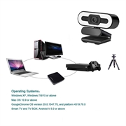 1080p Full HD Webcam med Mikrofon og LED-udfyldningslys A55