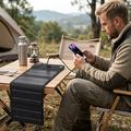 10W sammenklappelig solcelleoplader til camping og udendørs brug