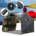 10W foldbar USB-soloplader/powerbank med 4 paneler - camouflage