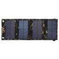 10W foldbar USB-soloplader/powerbank med 4 paneler - camouflage