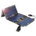 10W foldbar USB-soloplader/powerbank med 4 paneler - camouflage