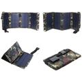 10W foldbar USB-soloplader/powerbank med 4 paneler - camouflage