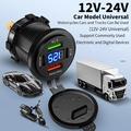 12V/24V USB-opladerstik med spændingsvisning til bil, båd, motorcykel og lastbil