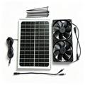 12V solcellepanel med to 120mm udluftningsventilatorer til ventilation af kæledyrskur – 10W