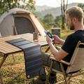 12W solcelleoplader med 5 udgange til camping og udendørs brug