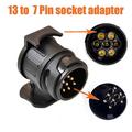 13-pol til 7-pol traileradapter 12V - 2 stk. - Sort