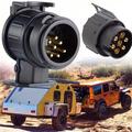 13-pol til 7-pol traileradapter 12V - 2 stk. - Sort