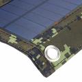 15W foldbar USB-soloplader/powerbank med 5 paneler - camouflage