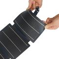 16W sammenklappelig solcelleoplader med 4 paneler og USB-A/USB-C-porte - Blå