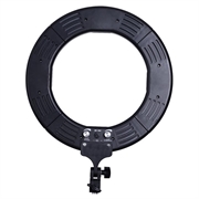 18" dæmpbar LED-ringlampe til skrivebord med tripod og telefonholder - sort