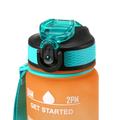1L sportsvandflaske med tidsmåler Vandkande Lækagesikker drikkekedel til kontor, skole og camping (BPA-fri) - orange/grøn