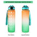 1L sportsvandflaske med tidsmåler Vandkande Lækagesikker drikkekedel til kontor, skole og camping (BPA-fri) - orange/grøn