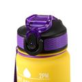 1L sportsvandflaske med tidsmarkør Vandkande Lækagesikker drikkekedel til kontor, skole og camping (BPA-fri) - gul/lilla