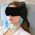 2-i-1 justerbar rejsehovedpude med søvnmaske - sort