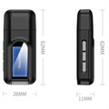 2-i-1 Bluetooth Audio Adapter med LCD Skærm RT11 - Sort