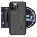 2-i-1 Aftagelig iPhone 12 Pro Max Sportsarmbånd - Sort
