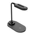 2-i-1 LED-bordlampe med 15W hurtig trådløs oplader - sort