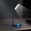 2-i-1 LED-bordlampe med 15W hurtig trådløs oplader - sort