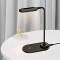 2-i-1 LED-bordlampe med 15W hurtig trådløs oplader - sort