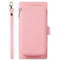 iPhone 14 Plus 2-i-1 Magnetisk Pung Taske med Lynlås - Pink