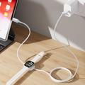 2-i-1 USB-C-opladerkabel med magnetisk trådløs oplader til Apple Watch - 1.2m, 100W - Hvid