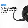 2-i-1 USB-C/USB-A-opladerkabel med flettet, vinklet stik til Garmin-smarture - 1m