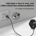 2-i-1 USB-C/USB-A-opladerkabel med flettet, vinklet stik til Garmin-smarture - 1m