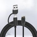2-i-1 USB-C/USB-A-opladerkabel med flettet, lige ledning til Garmin-smarture - 1m