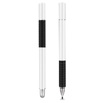 2-i-1 Universal Kapacitiv Touchskærm Stylus Pen - 2 Stk. - Sølv
