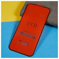 21D Full Cover iPhone 14 Skærmbeskyttelse Hærdet Glas - 11H, 0.3mm - Sort