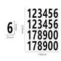 24 stk. Selvklæbende Husnummer Klistermærker i Ark i ark - 2.5x5cm - Hvid / Sort