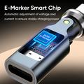 240W USB-C-han til USB-C-hun drejelig adapter med LED-display