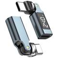 240W USB-C-han til USB-C-hun drejelig adapter med LED-display
