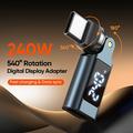 240W USB-C-han til USB-C-hun drejelig adapter med LED-display
