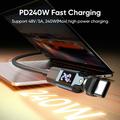 240W USB-C-han til USB-C-hun drejelig adapter med LED-display