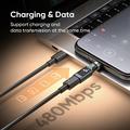 240W USB-C-han til USB-C-hun drejelig adapter med LED-display
