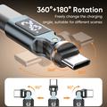 240W USB-C-han til USB-C-hun drejelig adapter med LED-display
