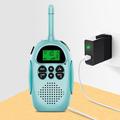 2 stk. DJ100 Walkie Talkie legetøj til børn Interphone Mini håndholdt transceiver 3 km rækkevidde UHF-radio med snor