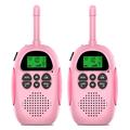 2 stk. DJ100 Walkie Talkie legetøj til børn Interphone Mini håndholdt transceiver 3 km rækkevidde UHF-radio med nøglesnor - pink + pink
