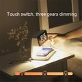 3-i-1 10W trådløs mobiloplader med sengelampe, LCD-vækkeur til hjemmet (EU-stik)