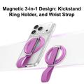 3-i-1 magnetisk telefonholder med ring - lilla